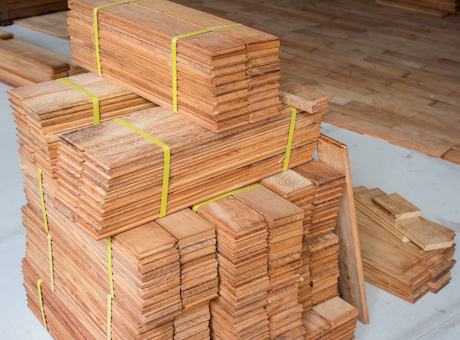 Hardwood flooring stack