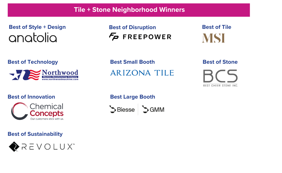 Tile + Stone Winners