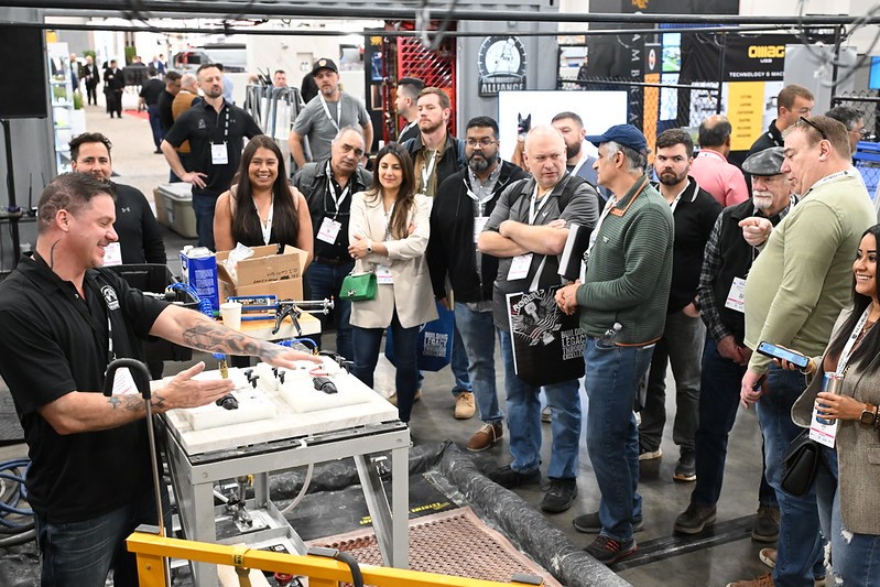 Stone fabricator demonstration at tise